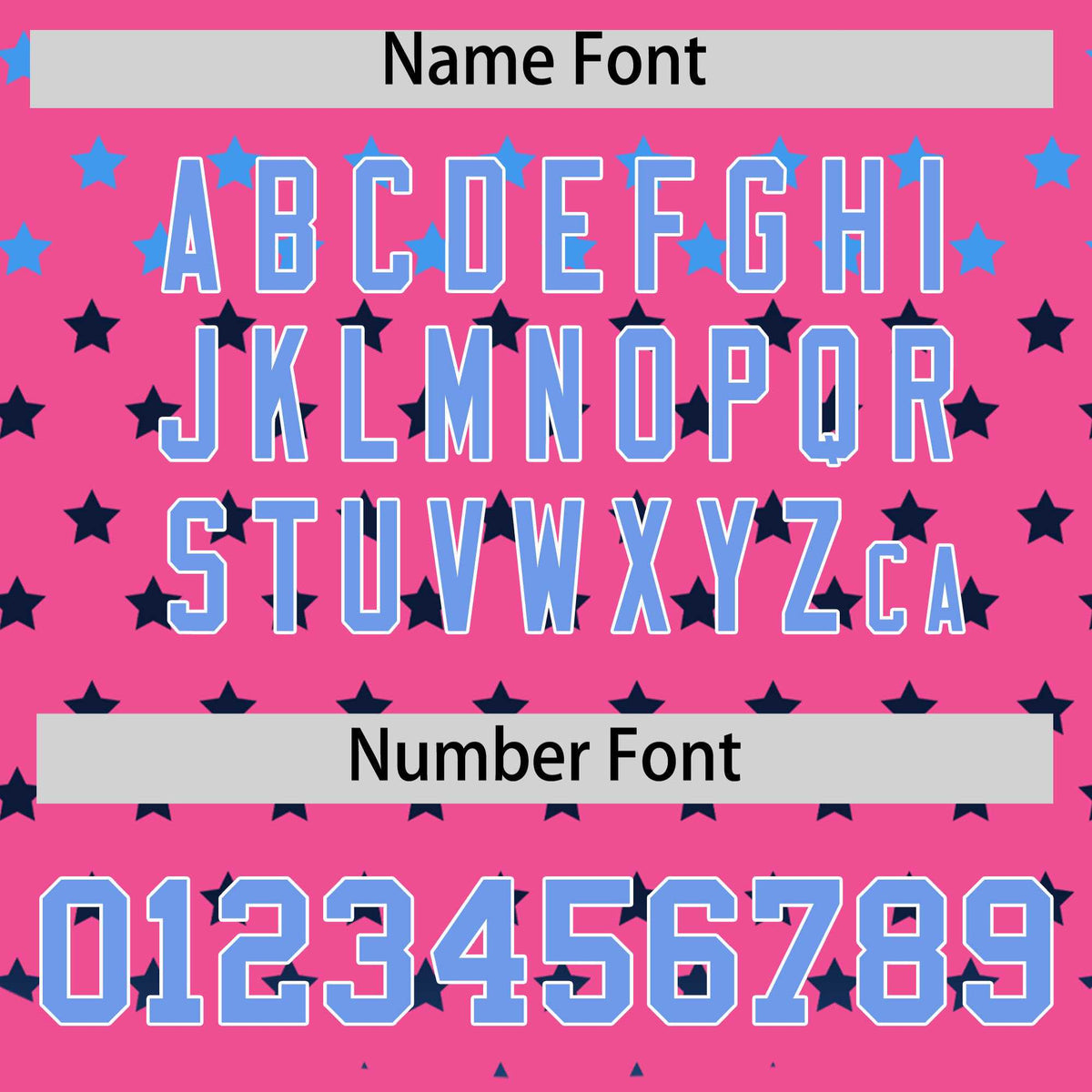 Custom Pink Light Blue-White Raglan Sleeve Personalized Star Print Authentic Baseball Jersey