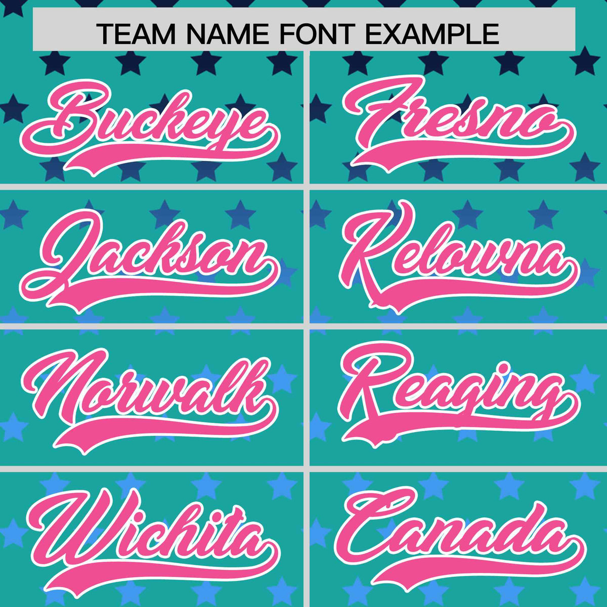 Custom Aqua Pink-White Raglan Sleeve Personalized Star Print Authentic Baseball Jersey