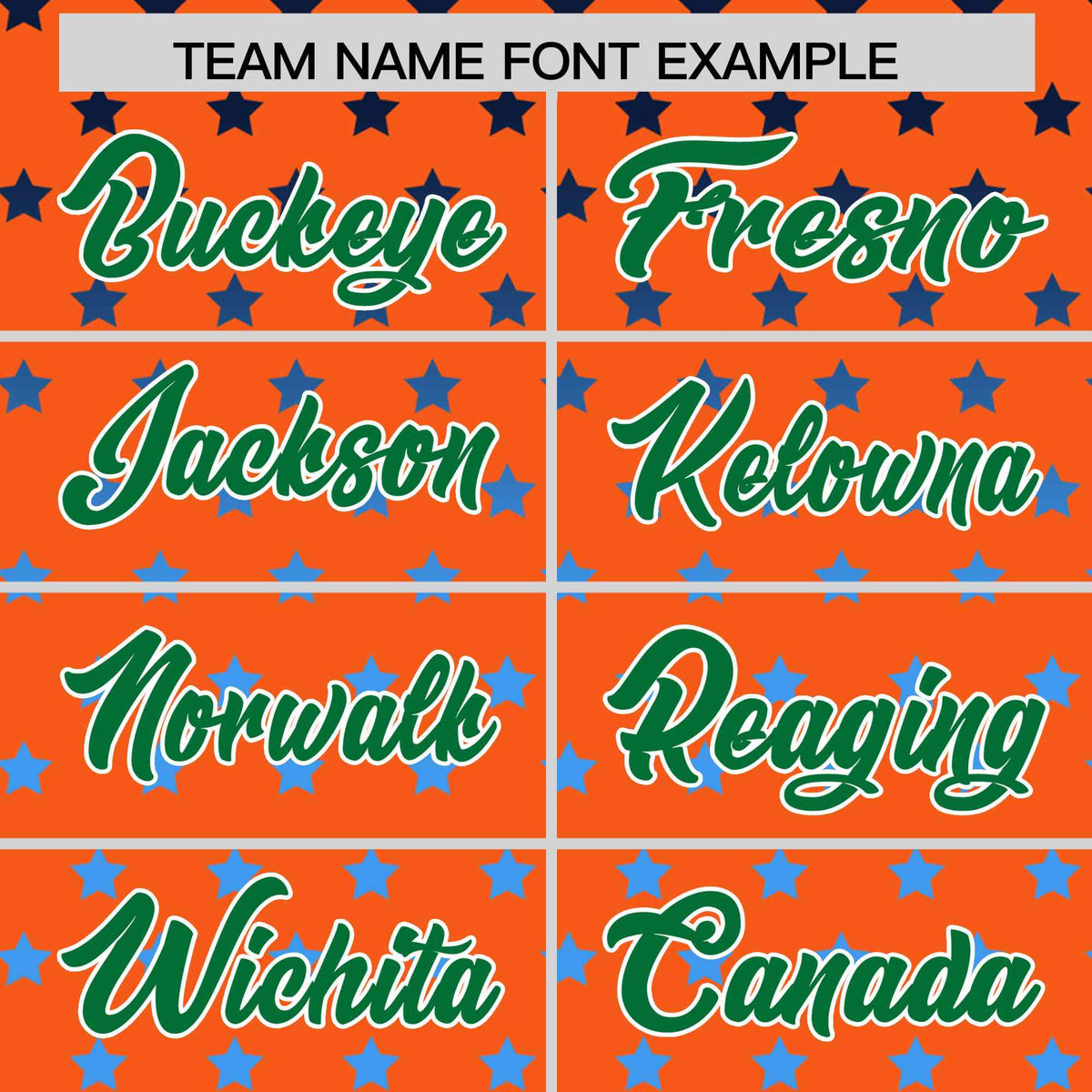 Custom Orange Kelly Green-White Raglan Sleeve Personalized Star Print Authentic Baseball Jersey