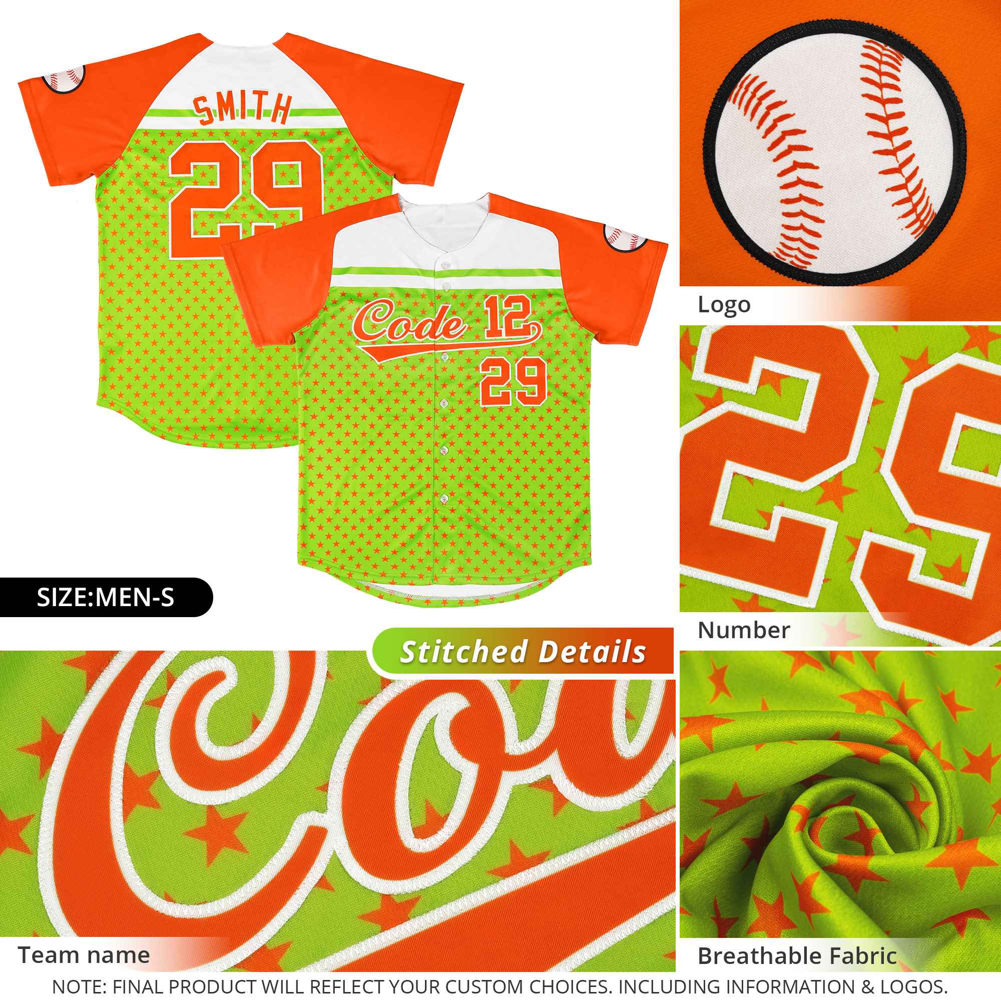 Custom Red Navy-White Raglan Sleeve Personalized Star Print Authentic Baseball Jersey