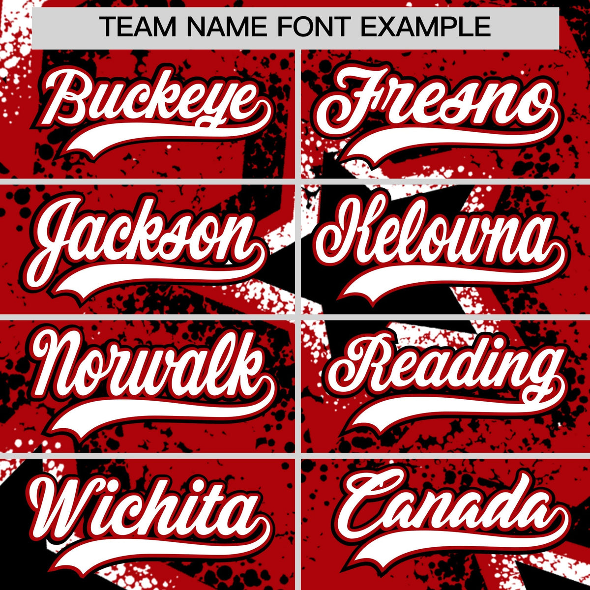 Custom Red Black White Star Graffiti Team Baseball Jerseys With Custom Names, Numbers &amp; Logos Lightweight Baseball Jersey| KXKSHOP
