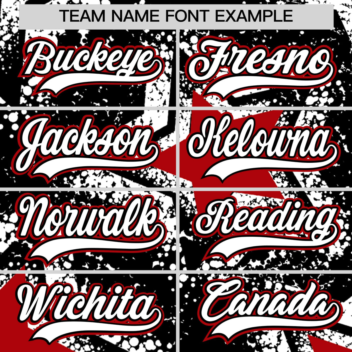 Custom Black White Red Star Graffiti Team Baseball Jerseys With Custom Names, Numbers & Logos Lightweight Baseball Jersey| KXKSHOP