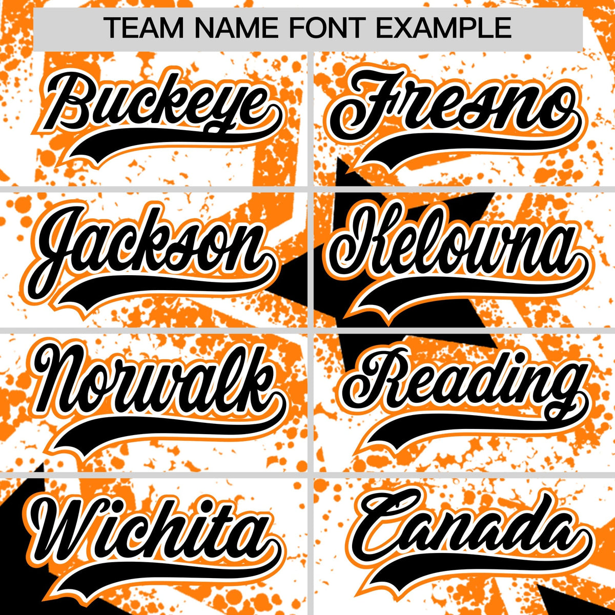 Custom White Orange Black Star Graffiti Team Baseball Jerseys With Custom Names, Numbers & Logos Lightweight Baseball Jersey| KXKSHOP