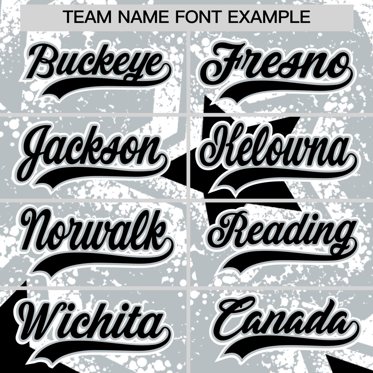Custom Silver Black White Star Graffiti Team Baseball Jerseys With Custom Names, Numbers & Logos Stretch Fabric Baseball Jersey| KXKSHOP