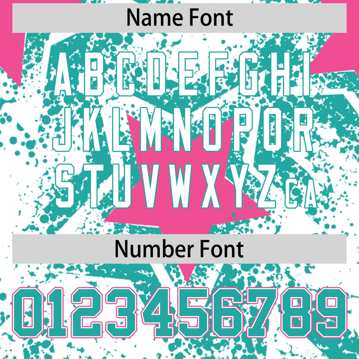 Custom White Aqua Pink Star Graffiti Team Baseball Jerseys With Custom Names, Numbers & Logos Stretch Fabric Baseball Jersey| KXKSHOP