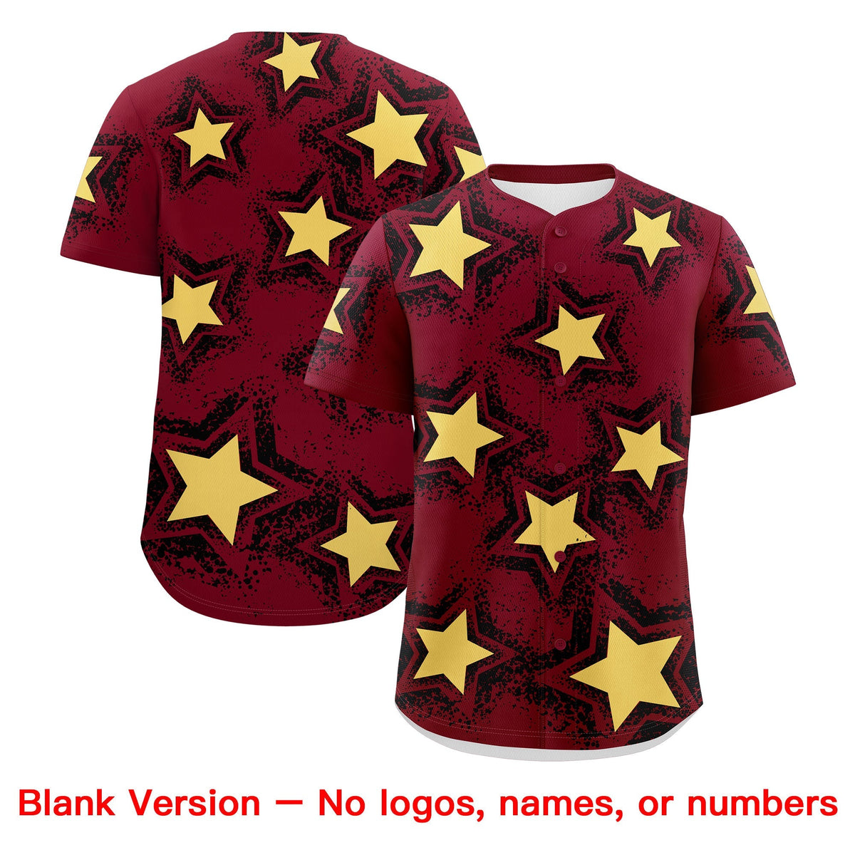 Custom Crimson Khaki Black Star Graffiti Team Baseball Jerseys With Custom Names, Numbers &amp; Logos Stretch Fabric Baseball Jersey| KXKSHOP