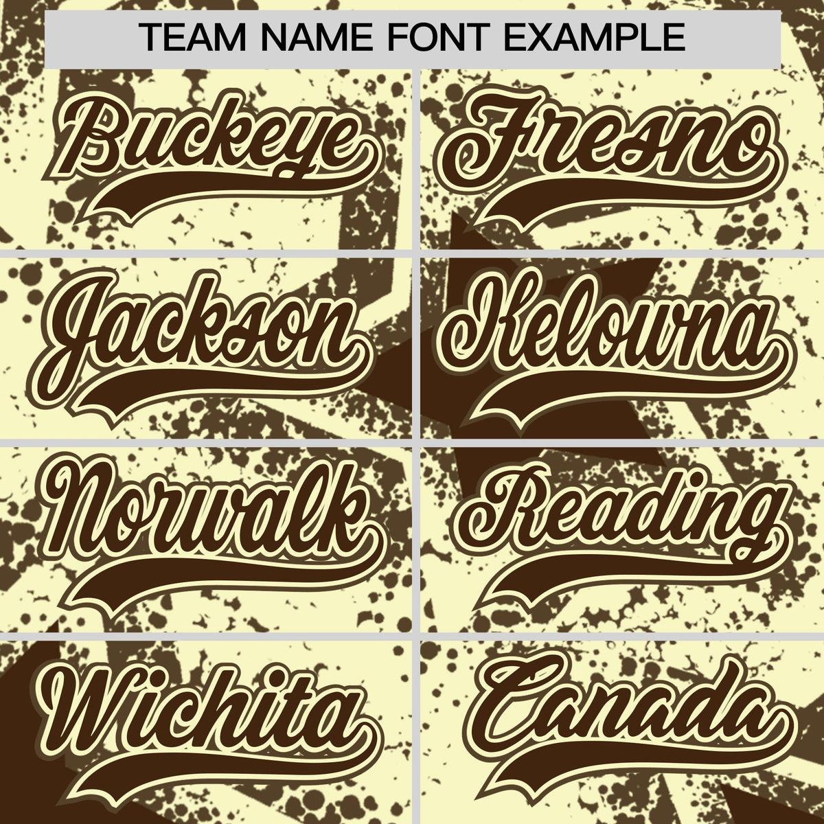 Custom Cream Light Brown Brown Star Graffiti Team Baseball Jerseys With Custom Names, Numbers & Logos Lightweight Baseball Jersey| KXKSHOP