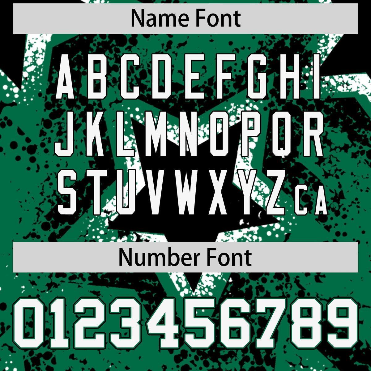 Custom Kelly Green White Black Star Graffiti Team Baseball Jerseys With Custom Names, Numbers & Logos Stretch Fabric Baseball Jersey| KXKSHOP