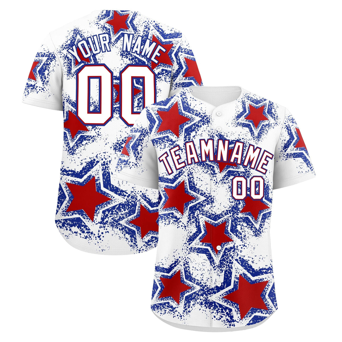 Custom Black Royal Blue Red Star Graffiti Team Baseball Jerseys With Custom Names, Numbers & Logos Lightweight Baseball Jersey| KXKSHOP