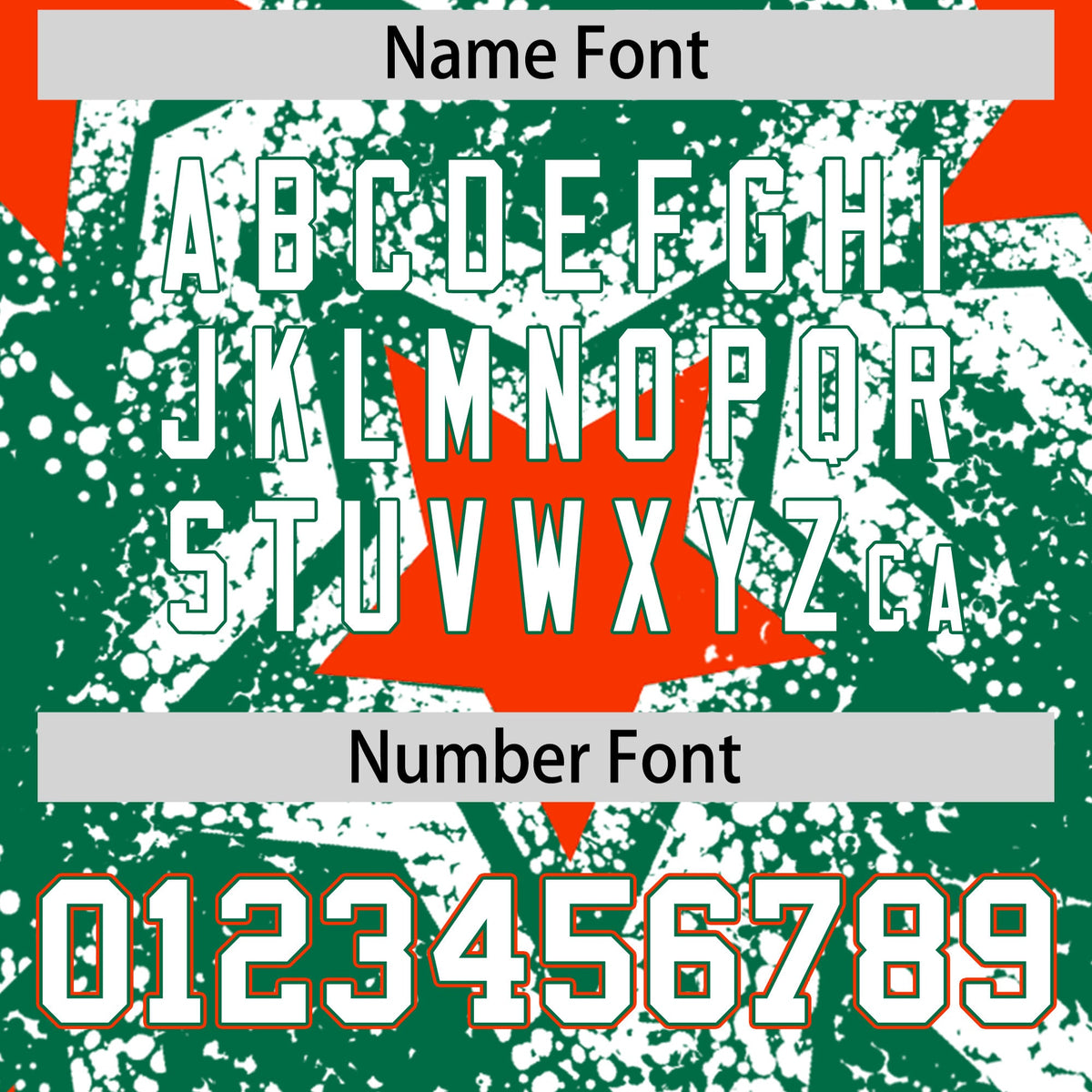Custom Kelly Green White Orange Star Graffiti Team Baseball Jerseys With Custom Names, Numbers & Logos Stretch Fabric Baseball Jersey| KXKSHOP