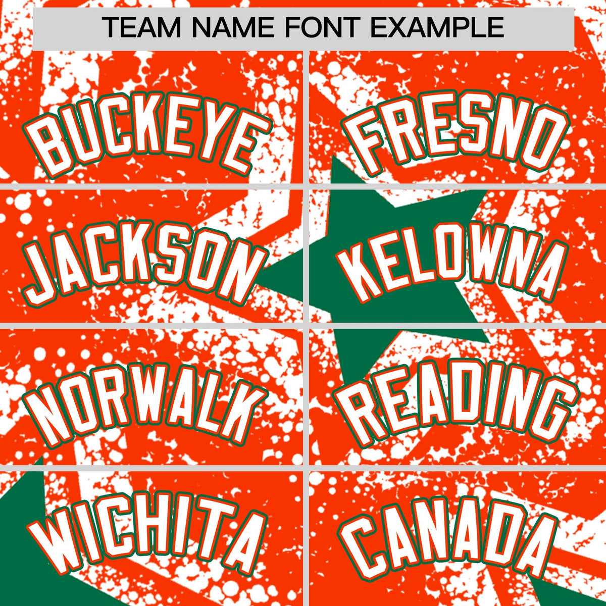Custom Orange White Kelly Green Star Graffiti Team Baseball Jerseys With Custom Names, Numbers &amp; Logos Lightweight Baseball Jersey| KXKSHOP
