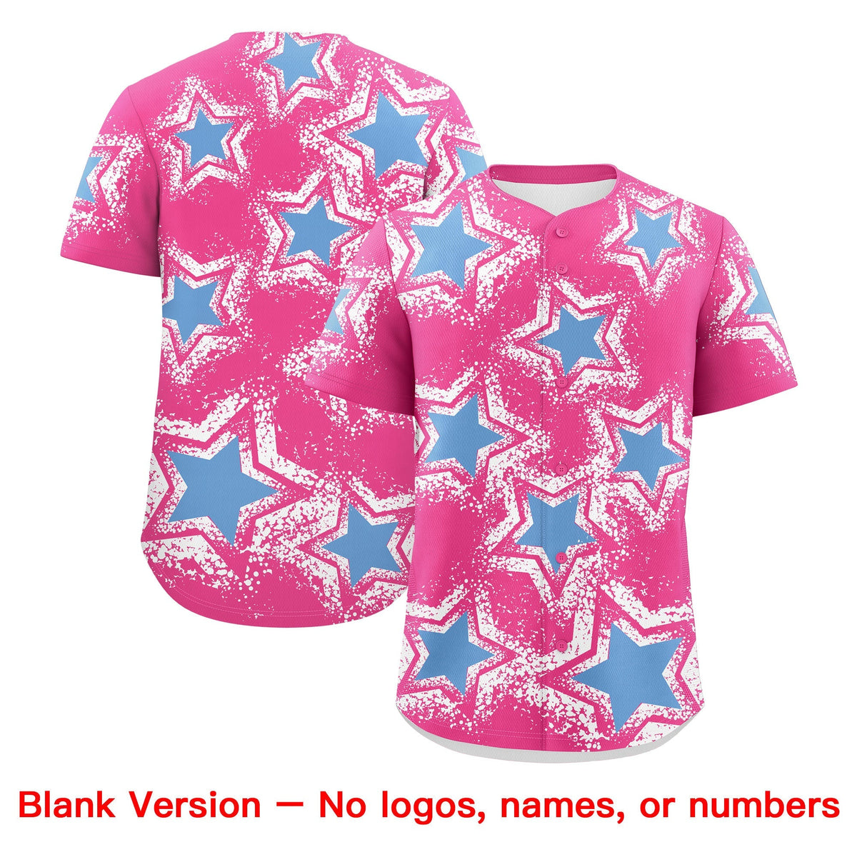 Custom Pink White Light Blue Star Graffiti Team Baseball Jerseys With Custom Names, Numbers & Logos Lightweight Baseball Jersey| KXKSHOP