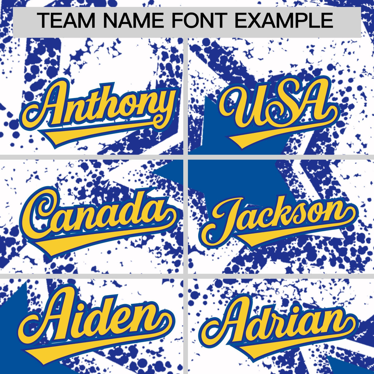 Custom White Royal Blue Royal Star Graffiti Team Baseball Jerseys With Custom Names, Numbers & Logos Stretch Fabric Baseball Jersey| KXKSHOP