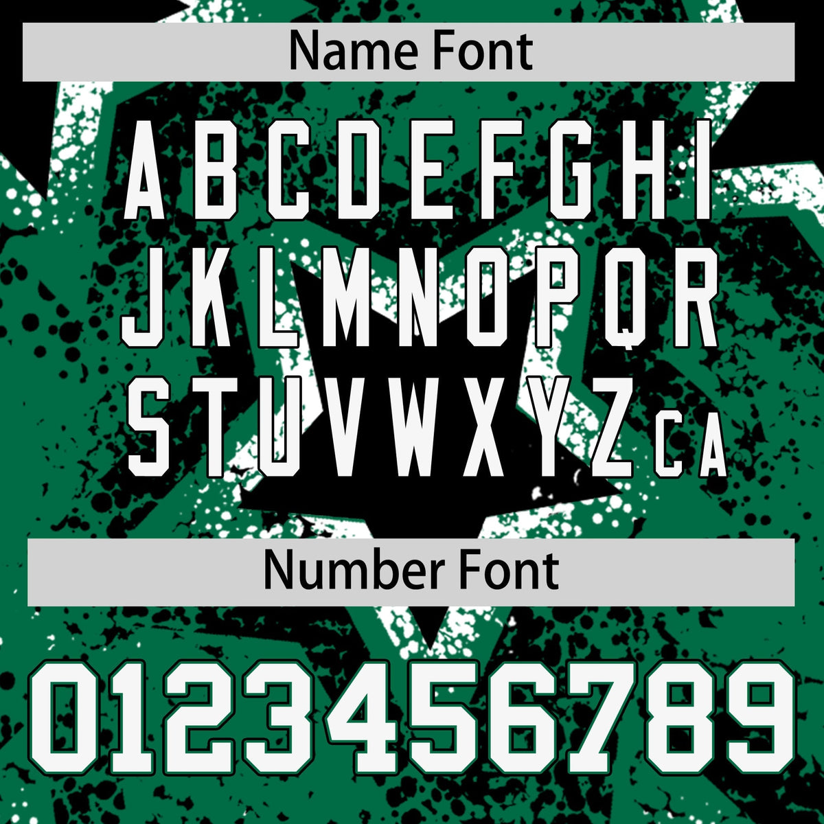 Custom Kelly Green White Black Star Graffiti Team Baseball Jerseys With Custom Names, Numbers &amp; Logos Stretch Fabric Baseball Jersey| KXKSHOP