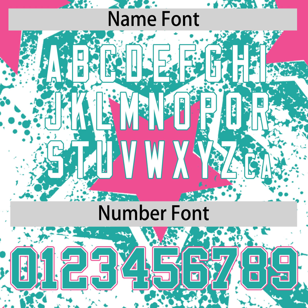 Custom White Aqua Pink Star Graffiti Team Baseball Jerseys With Custom Names, Numbers & Logos Stretch Fabric Baseball Jersey| KXKSHOP