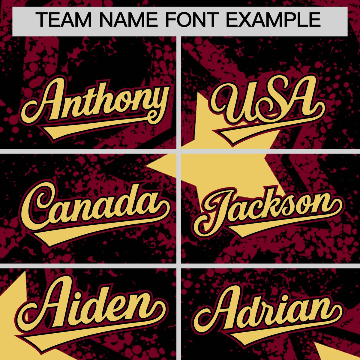 Custom Black Crimson Khaki Star Graffiti Team Baseball Jerseys With Custom Names, Numbers &amp; Logos Lightweight Baseball Jersey| KXKSHOP