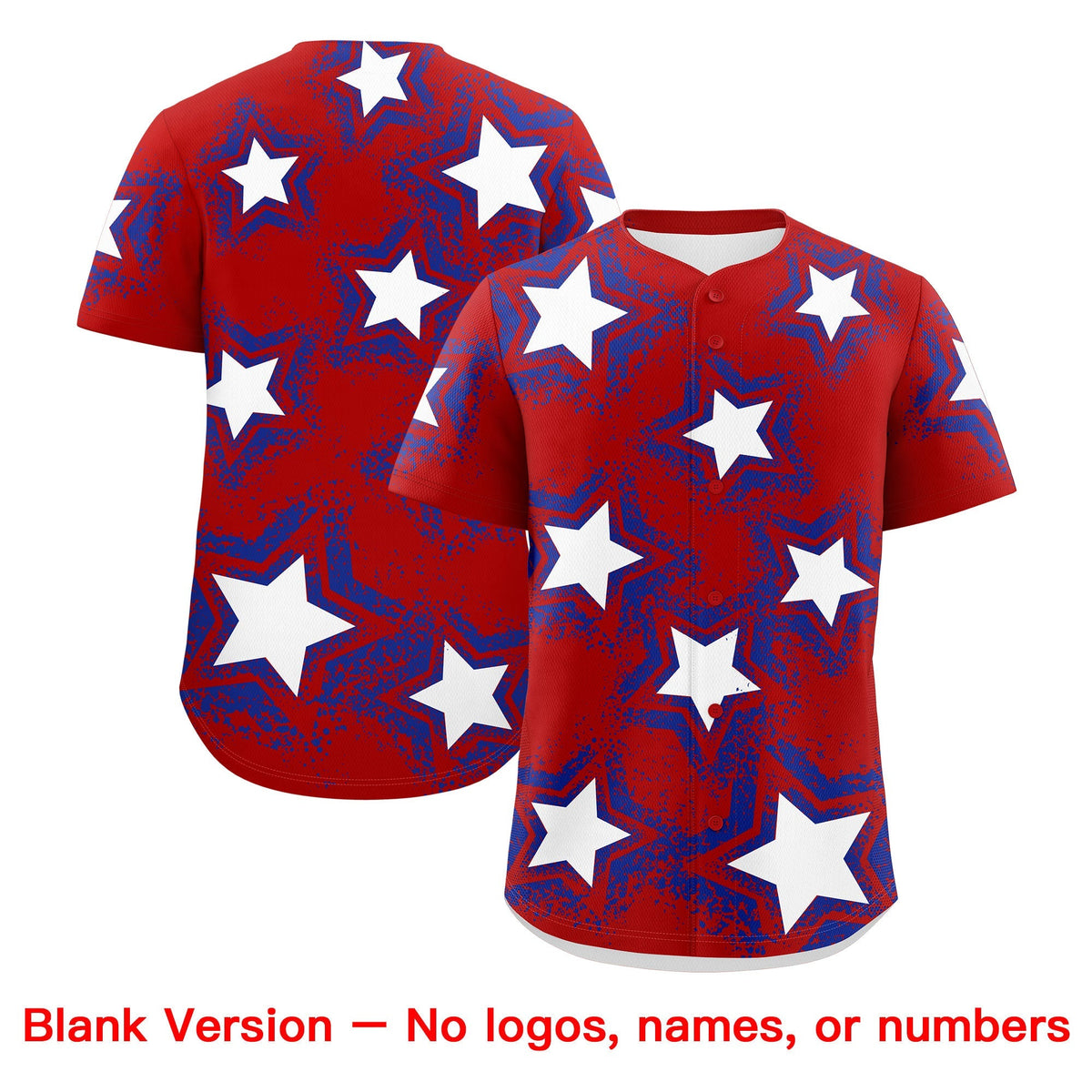 Custom Red Royal Blue White Star Graffiti Team Baseball Jerseys With Custom Names, Numbers &amp; Logos Lightweight Baseball Jersey| KXKSHOP