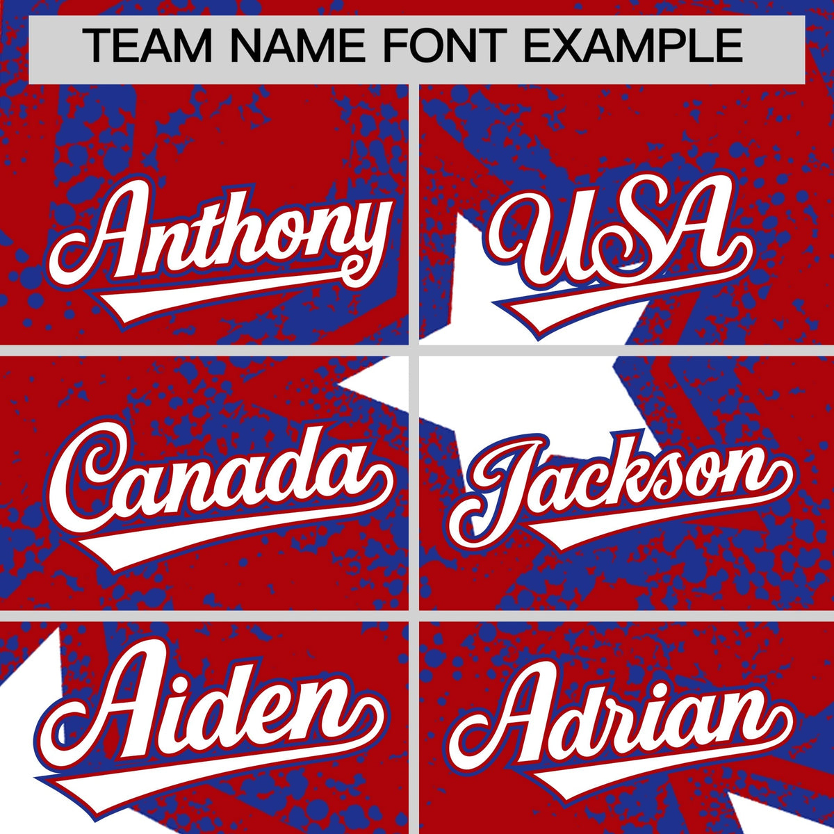 Custom Red Royal Blue White Star Graffiti Team Baseball Jerseys With Custom Names, Numbers & Logos Lightweight Baseball Jersey| KXKSHOP