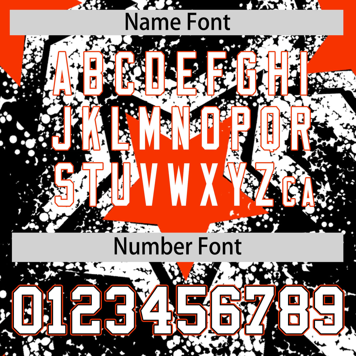 Custom Black White Orange Star Graffiti Team Baseball Jerseys With Custom Names, Numbers & Logos Lightweight Baseball Jersey| KXKSHOP