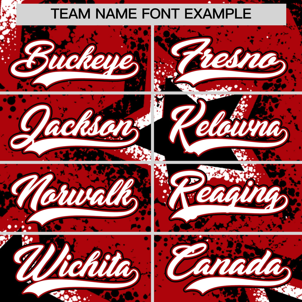 Custom Red Black White Star Graffiti Team Baseball Jerseys With Custom Names, Numbers &amp; Logos Lightweight Baseball Jersey| KXKSHOP