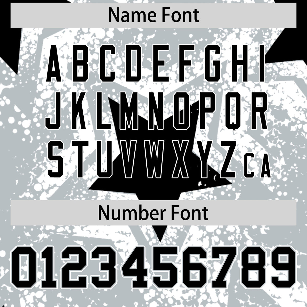 Custom Silver Black White Star Graffiti Team Baseball Jerseys With Custom Names, Numbers & Logos Stretch Fabric Baseball Jersey| KXKSHOP