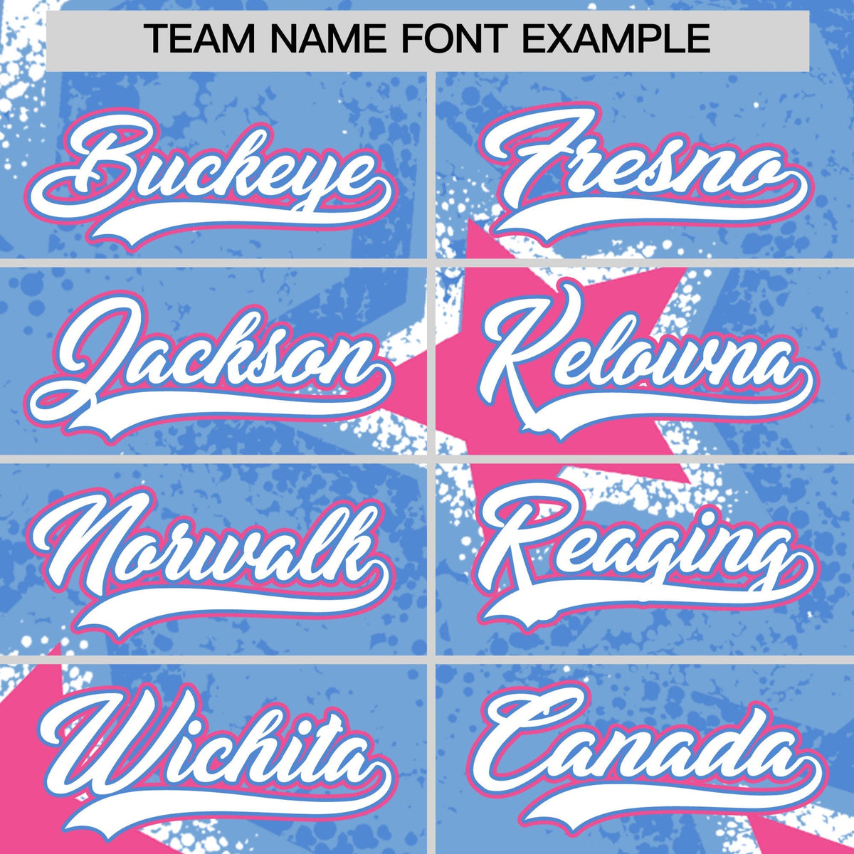 Custom Light Blue Powder Blue White Star Graffiti Team Baseball Jerseys With Custom Names, Numbers & Logos Lightweight Baseball Jersey| KXKSHOP