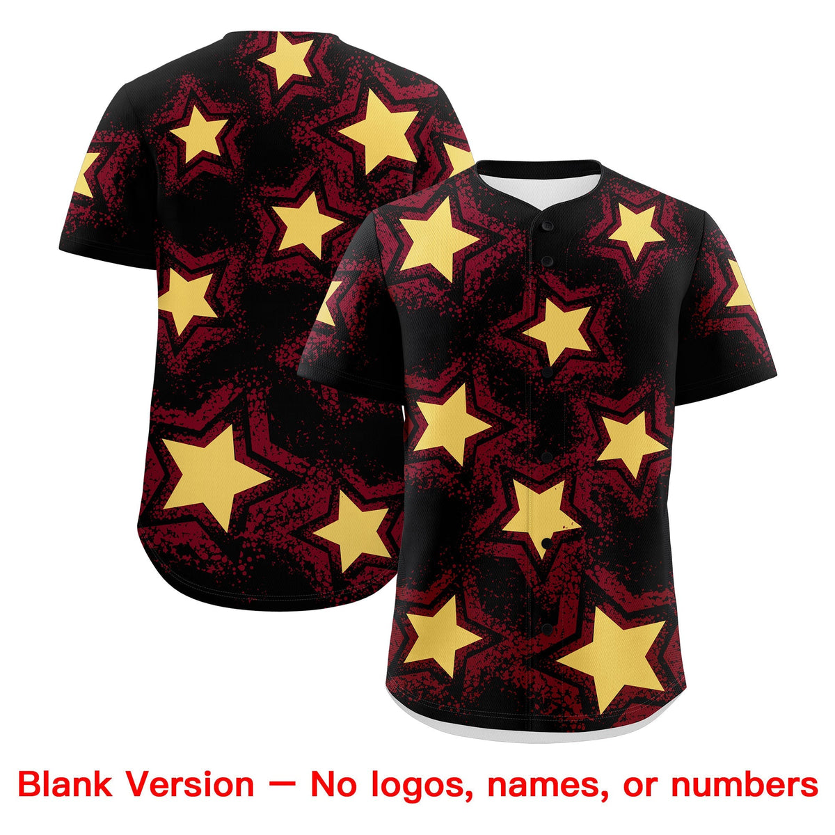 Custom Black Crimson Khaki Star Graffiti Team Baseball Jerseys With Custom Names, Numbers &amp; Logos Lightweight Baseball Jersey| KXKSHOP