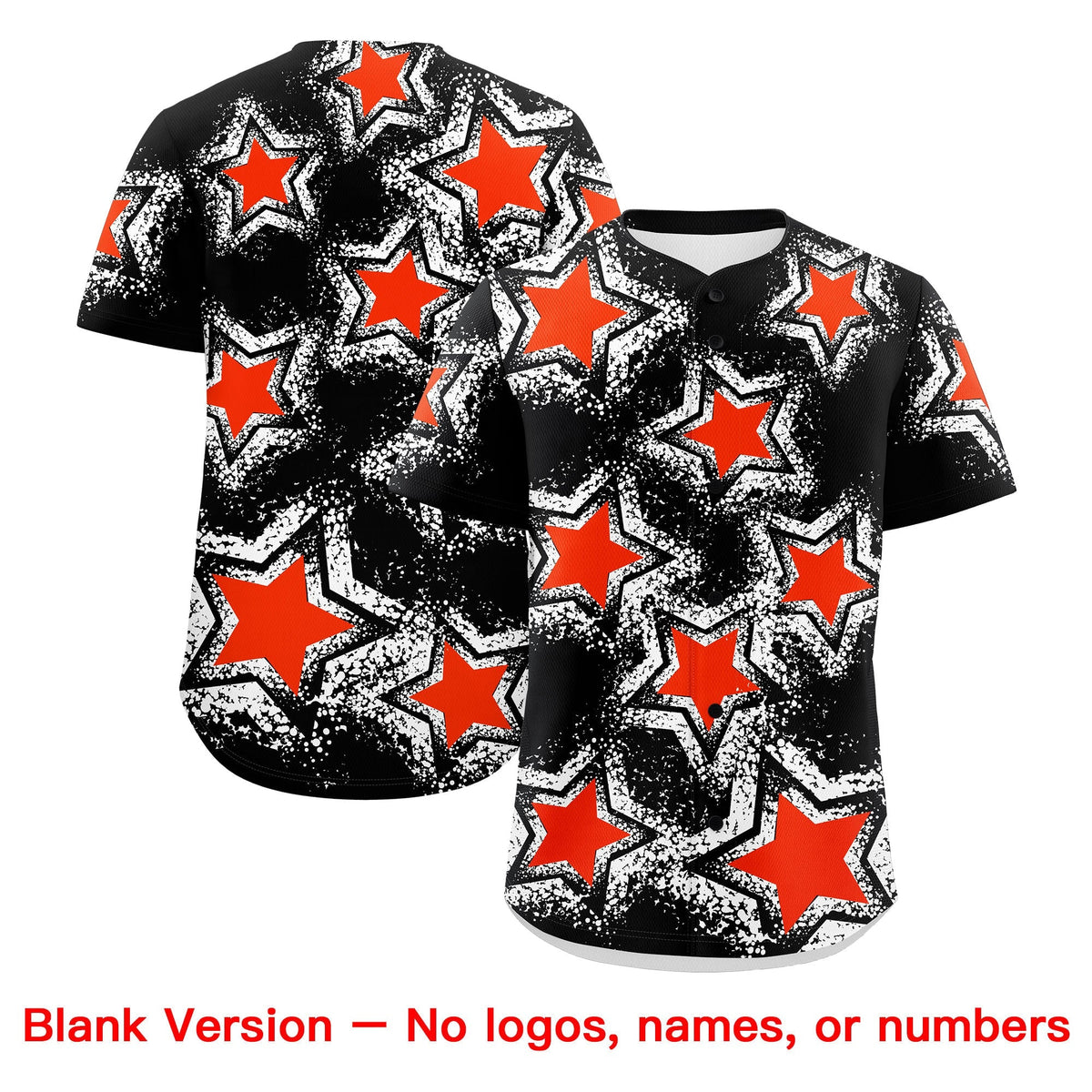 Custom Black White Orange Star Graffiti Team Baseball Jerseys With Custom Names, Numbers & Logos Lightweight Baseball Jersey| KXKSHOP