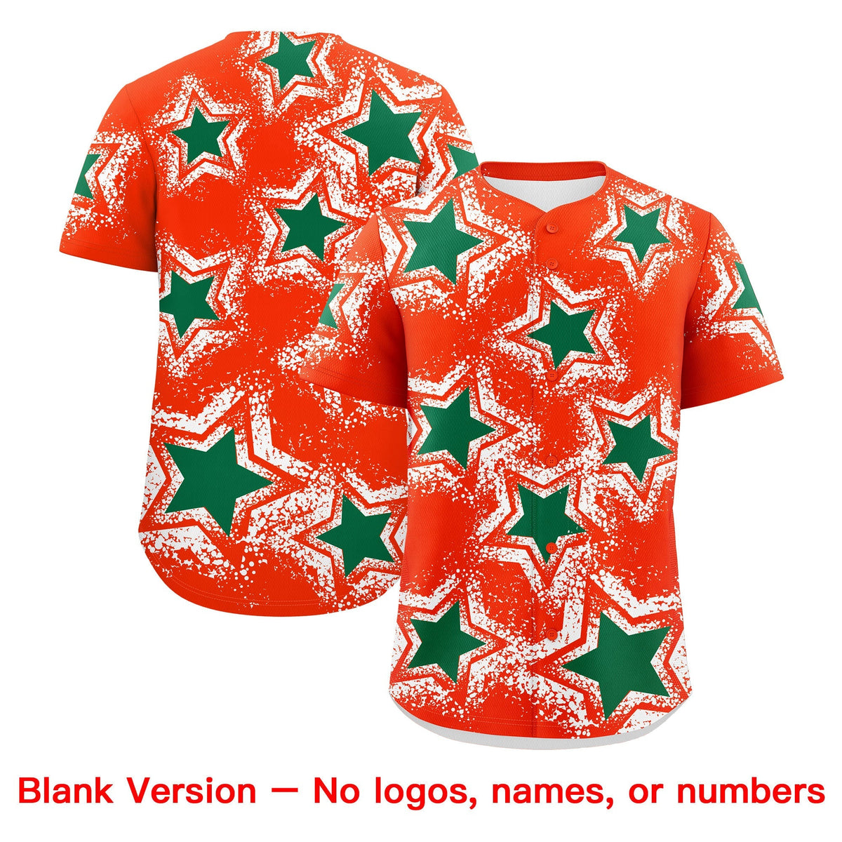 Custom Orange White Kelly Green Star Graffiti Team Baseball Jerseys With Custom Names, Numbers &amp; Logos Lightweight Baseball Jersey| KXKSHOP