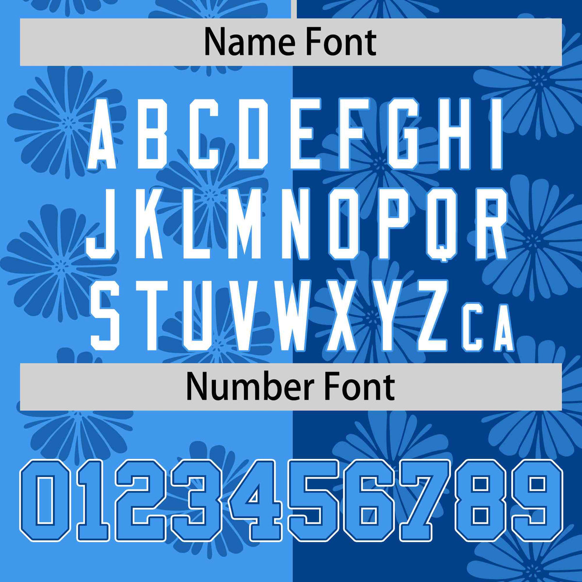 Custom Powder Blue Royal Split Fashion Flower Graffiti Pattern Authentic Baseball Jersey