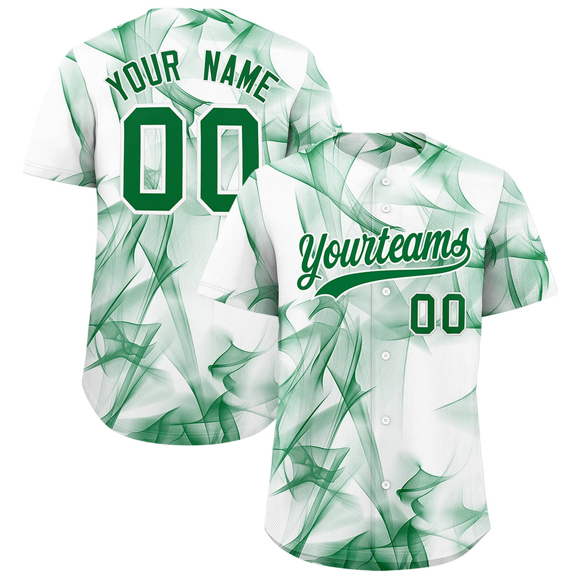 Custom White Fumes Graffiti Pattern Authentic Baseball Jersey