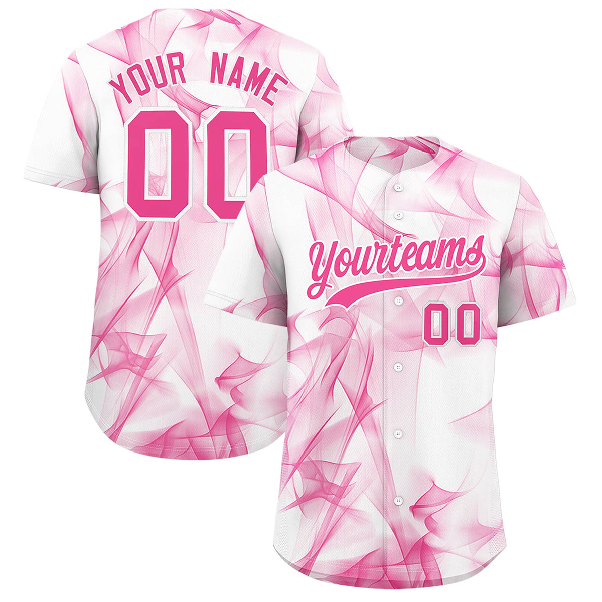 Custom White Fumes Graffiti Pattern Authentic Baseball Jersey