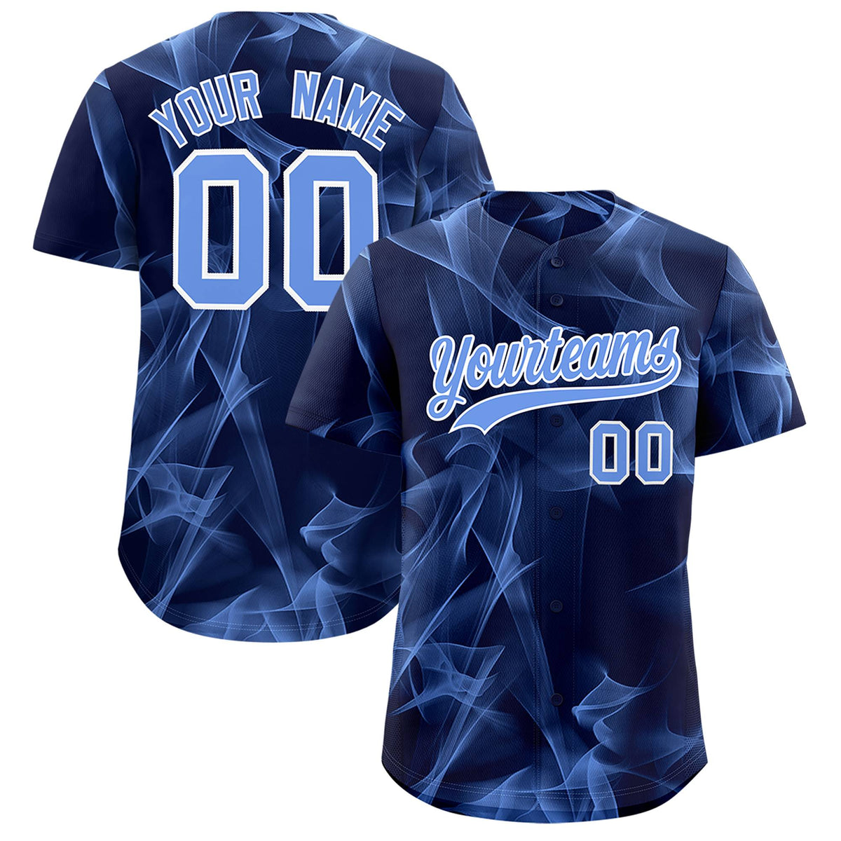 Custom Navy Fumes Graffiti Pattern Authentic Baseball Jersey