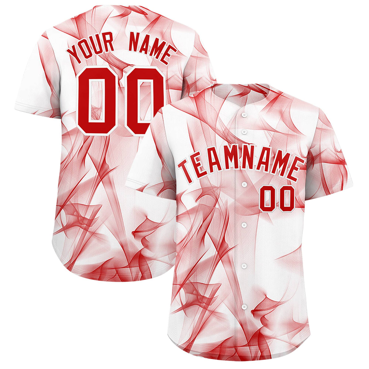 Custom White Fumes Graffiti Pattern Authentic Baseball Jersey