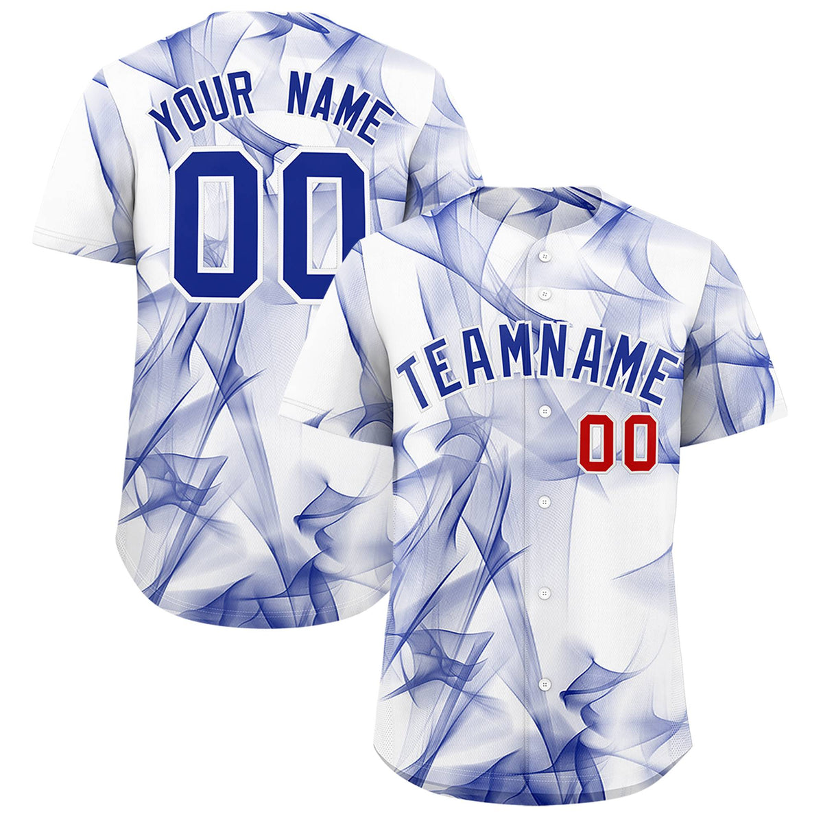 Custom White Fumes Graffiti Pattern Authentic Baseball Jersey