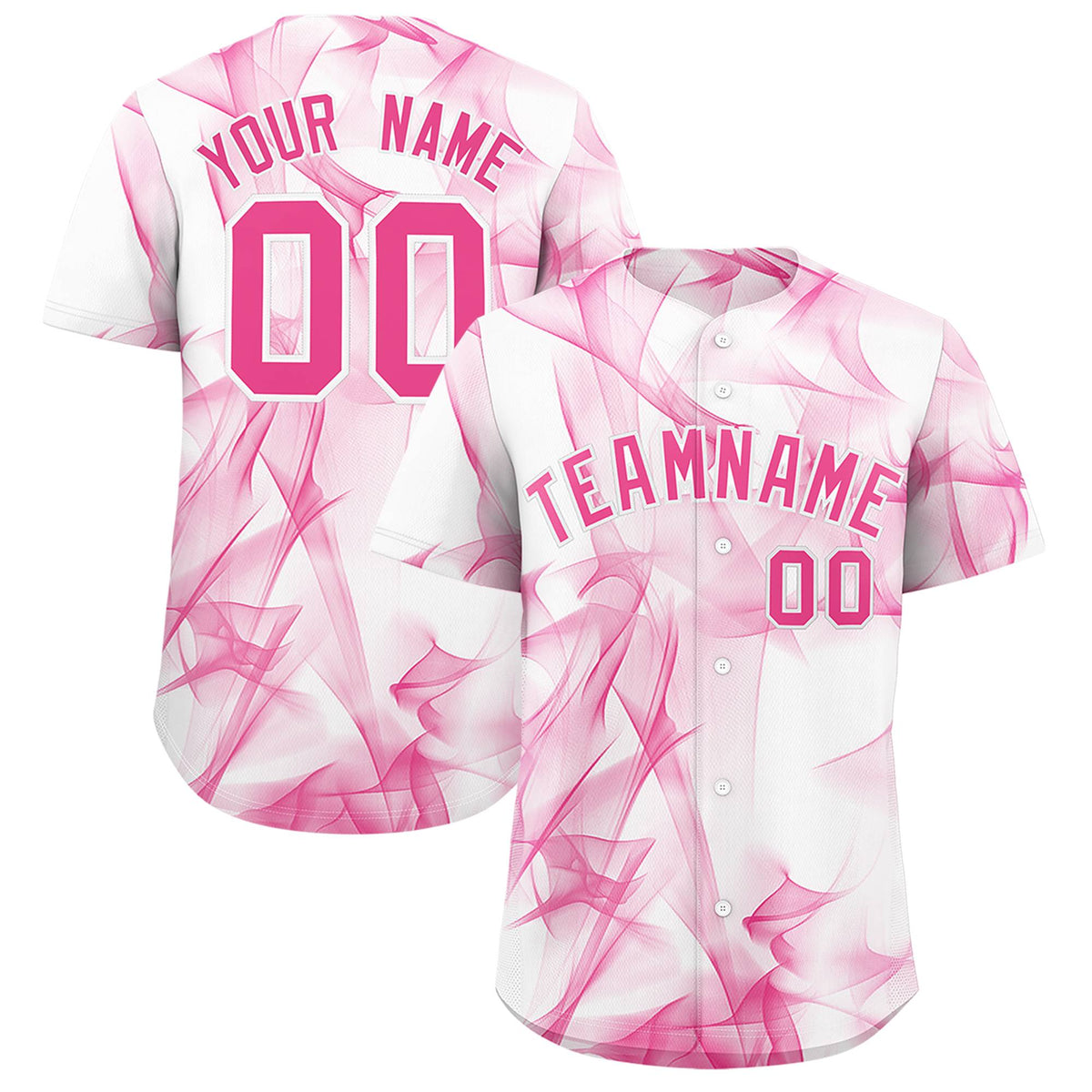 Custom White Fumes Graffiti Pattern Authentic Baseball Jersey