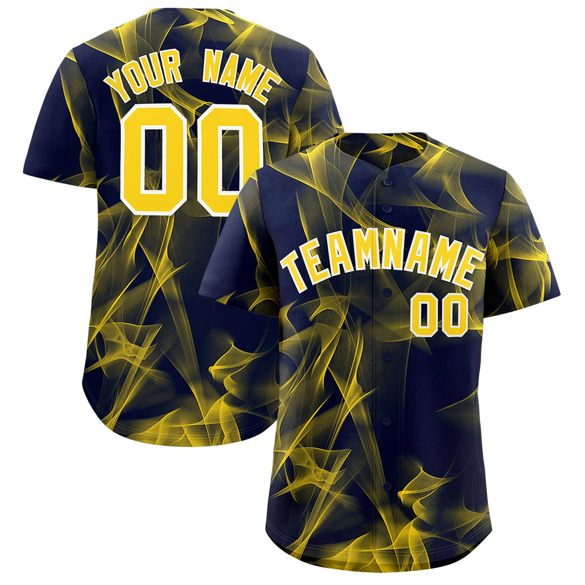 Custom Navy Fumes Graffiti Pattern Authentic Baseball Jersey
