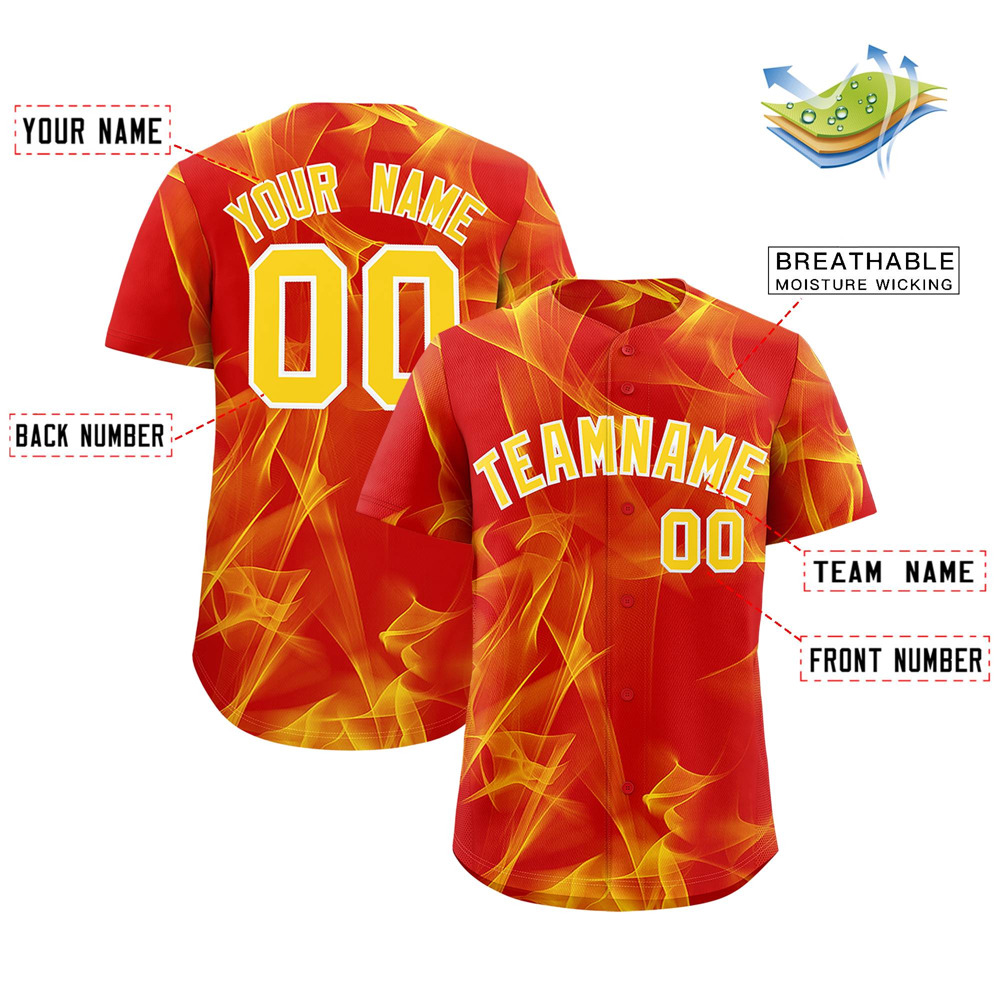 Custom Red Fumes Graffiti Pattern Authentic Baseball Jersey