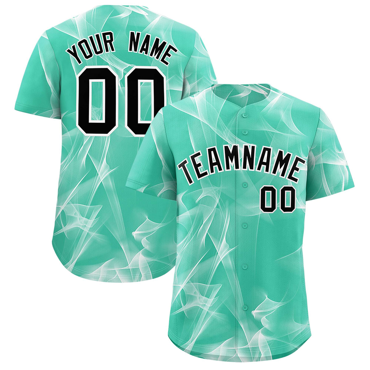 Custom Bright Green Fumes Graffiti Pattern Authentic Baseball Jersey