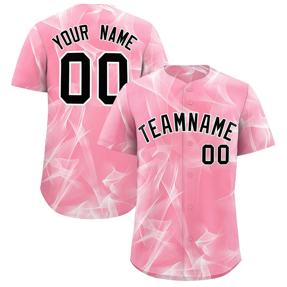 Custom Light Pink Fumes Graffiti Pattern Authentic Baseball Jersey
