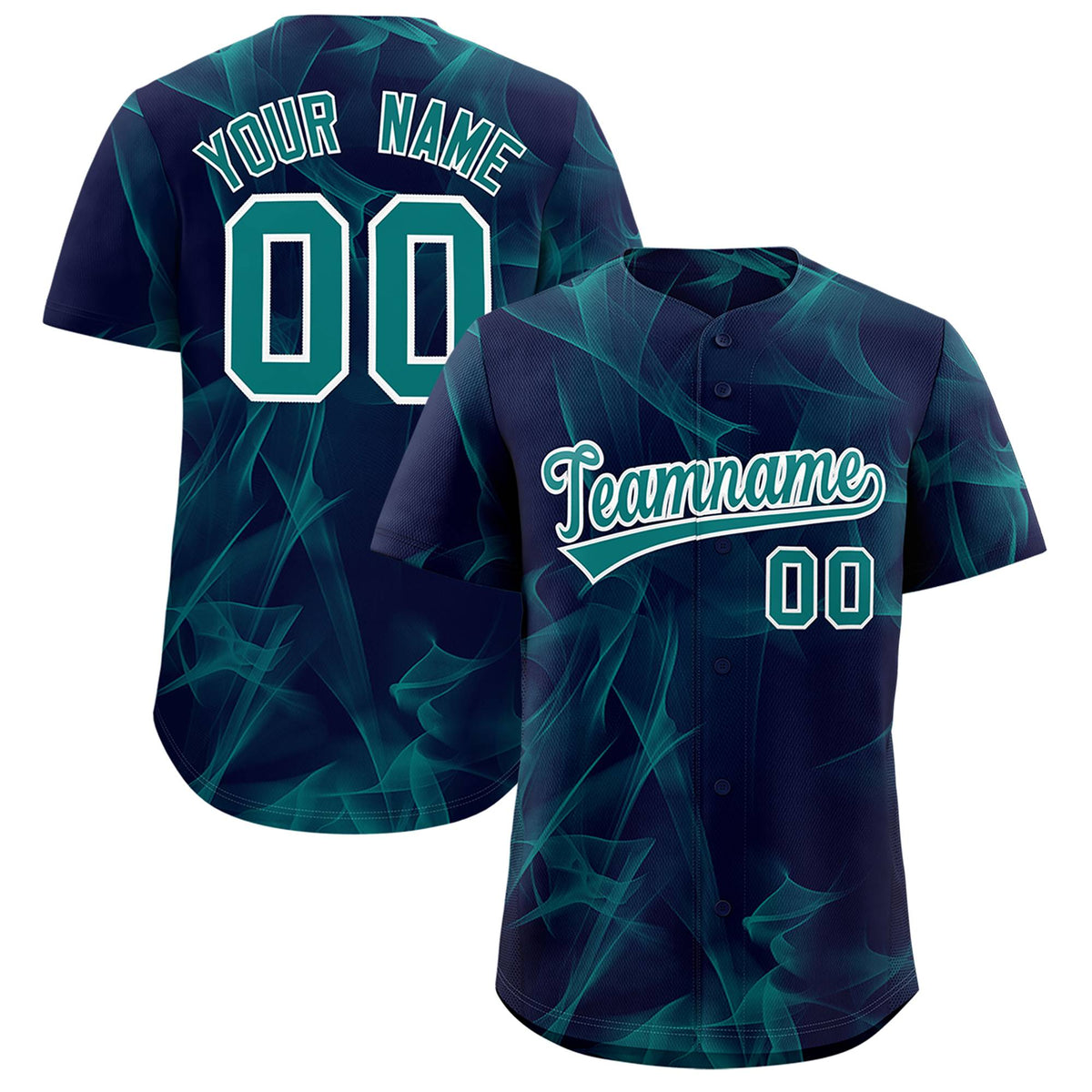 Custom Navy Fumes Graffiti Pattern Authentic Baseball Jersey