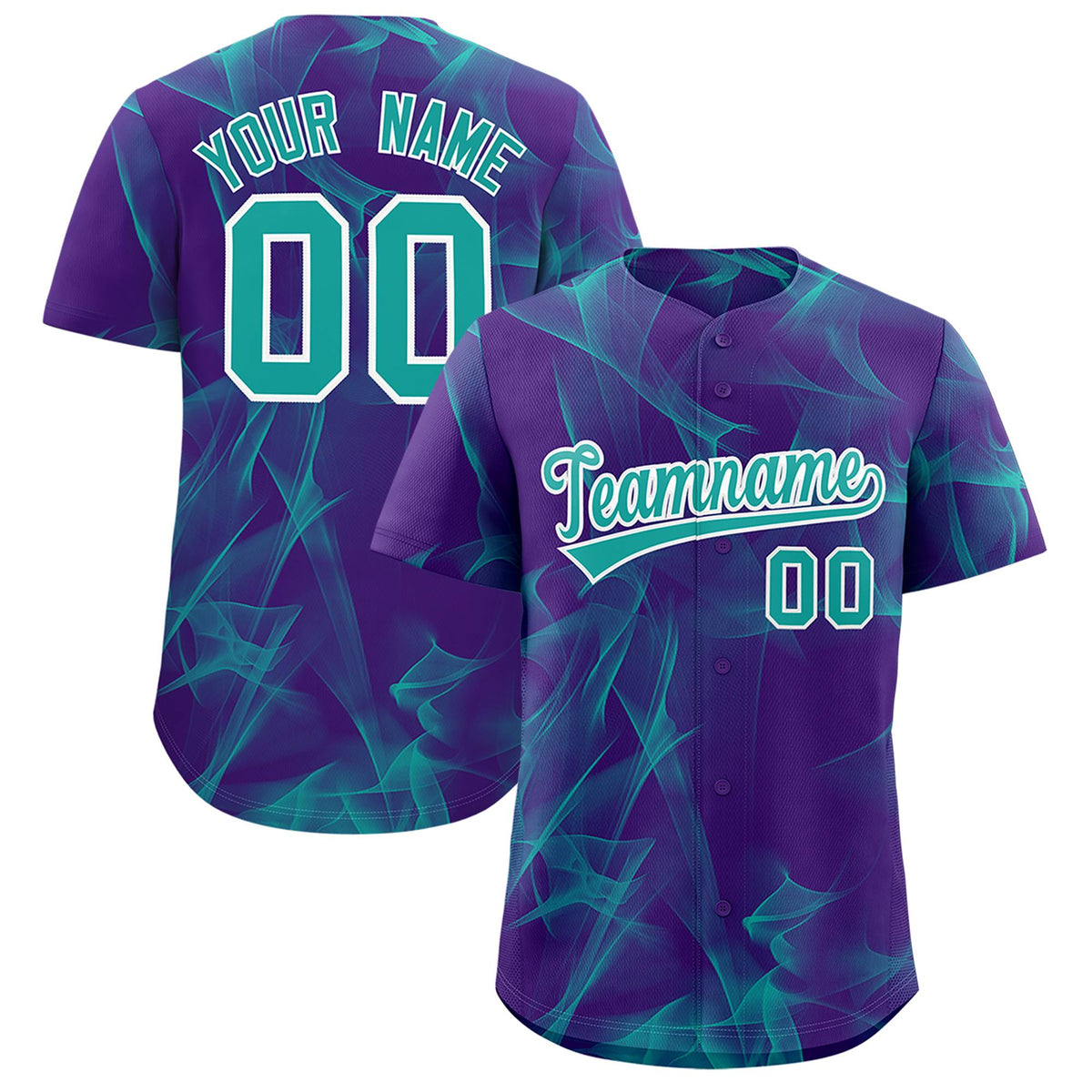 Custom Purple Fumes Graffiti Pattern Authentic Baseball Jersey
