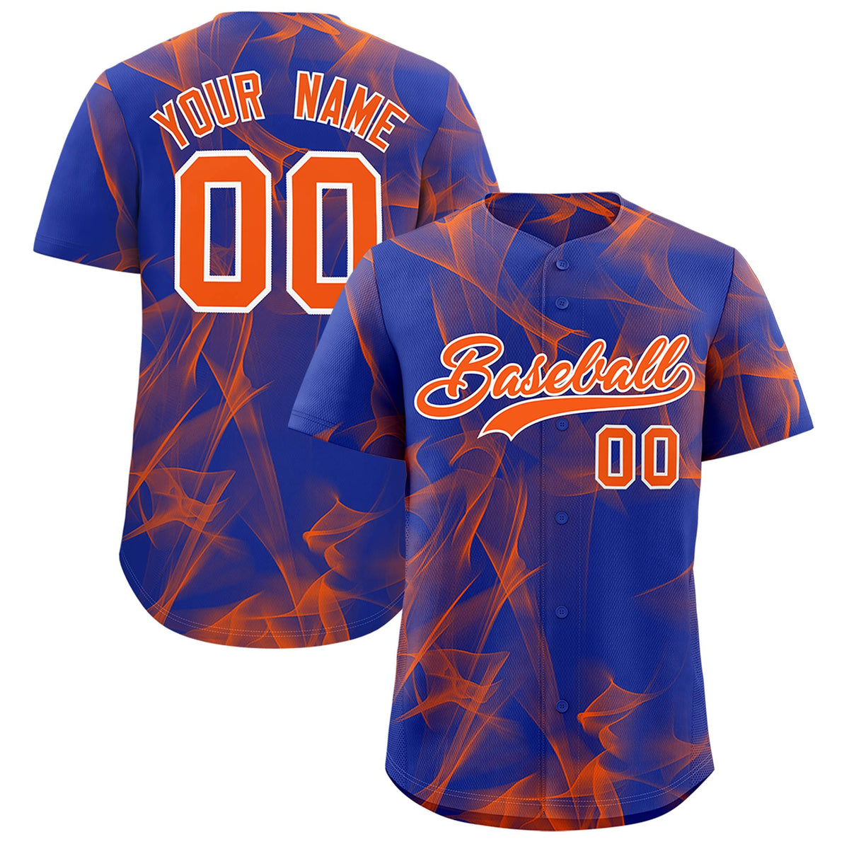 Custom Royal Fumes Graffiti Pattern Authentic Baseball Jersey