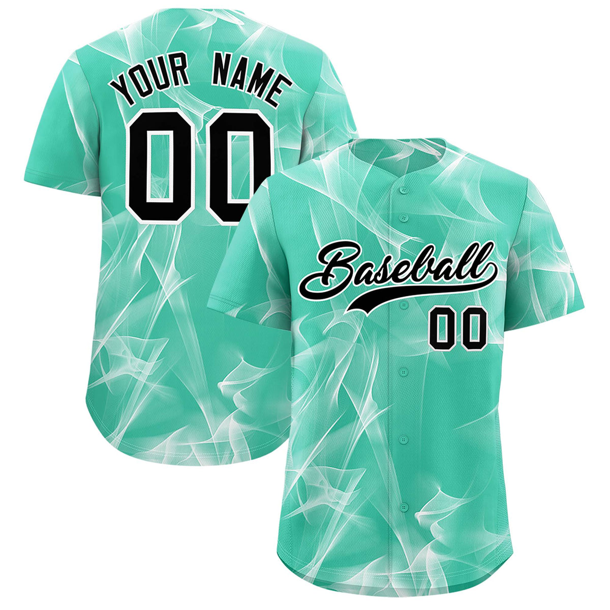 Custom Bright Green Fumes Graffiti Pattern Authentic Baseball Jersey