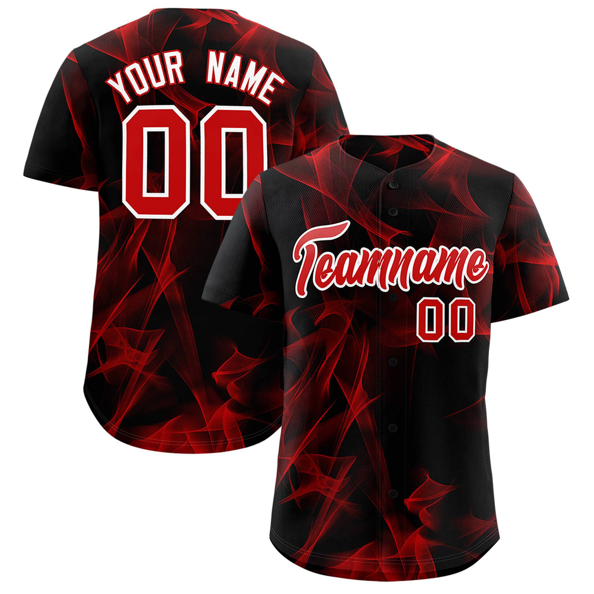 Custom Black Fumes Graffiti Pattern Authentic Baseball Jersey