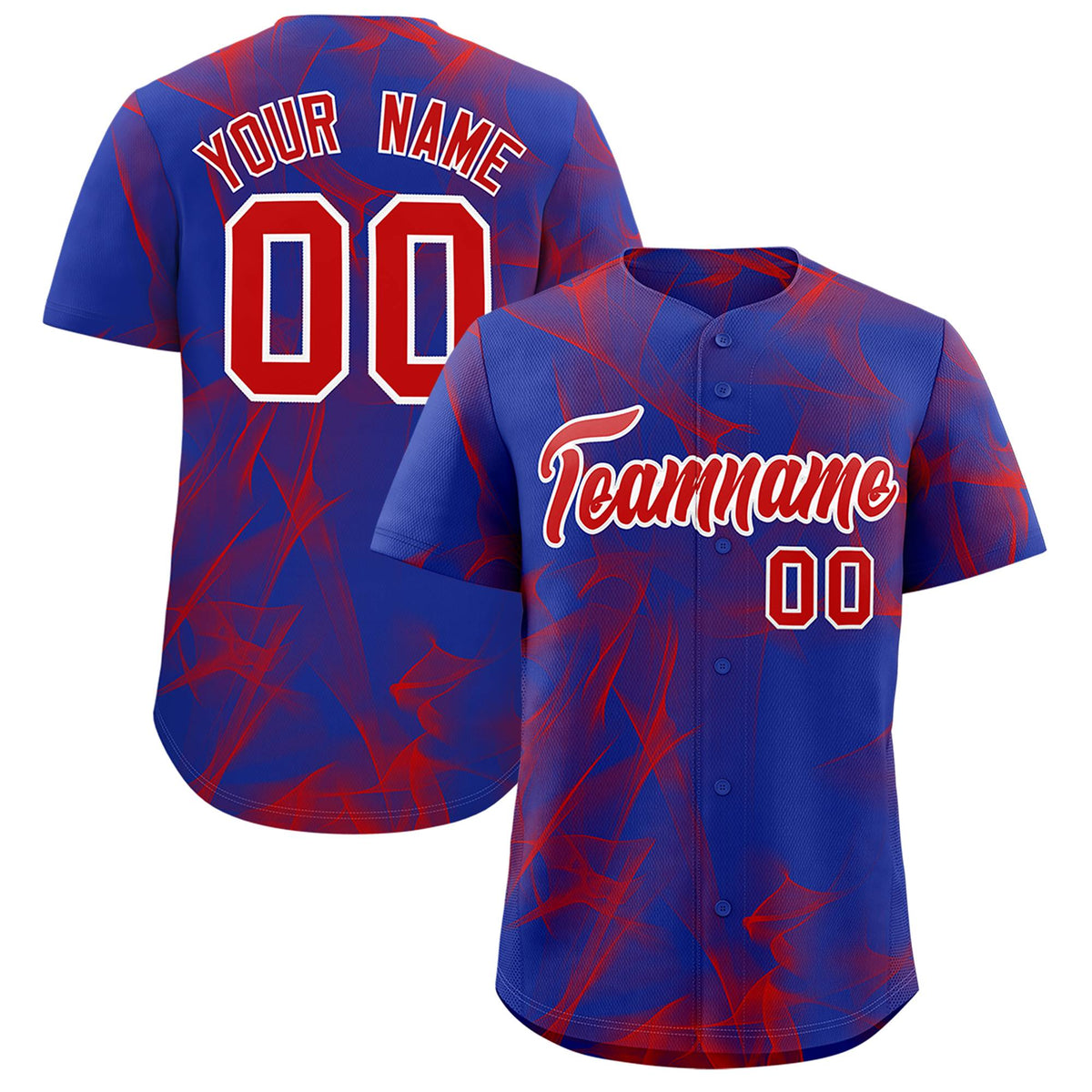 Custom Royal Fumes Graffiti Pattern Authentic Baseball Jersey