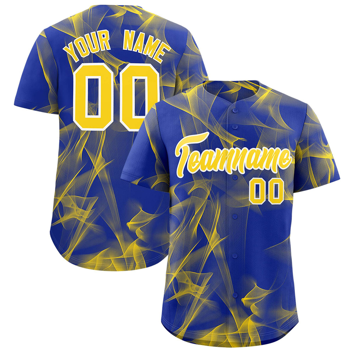Custom Royal Fumes Graffiti Pattern Authentic Baseball Jersey