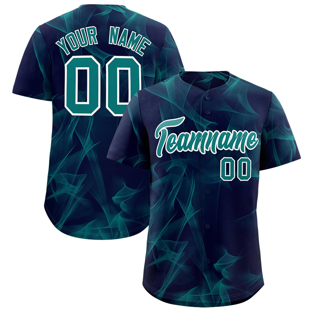 Custom Navy Fumes Graffiti Pattern Authentic Baseball Jersey