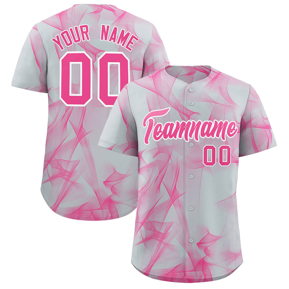 Custom Silver Fumes Graffiti Pattern Authentic Baseball Jersey