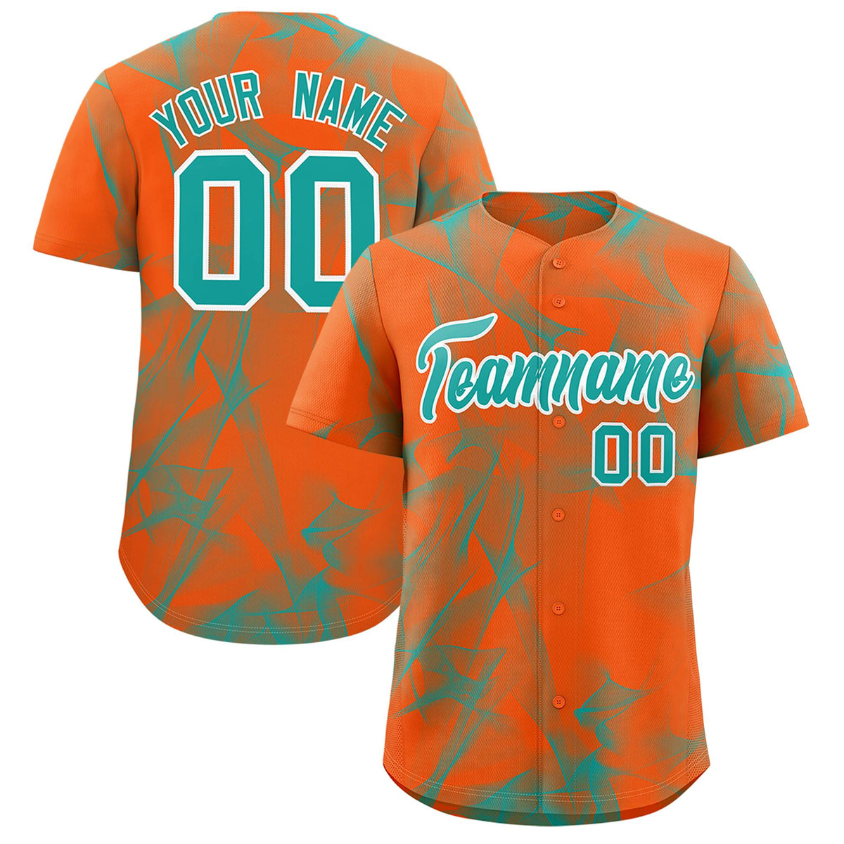 Custom Orange Fumes Graffiti Pattern Authentic Baseball Jersey